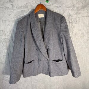 Pendleton 100% Virgin Wool Gray Double-Breasted Blazer Women’s Size 16